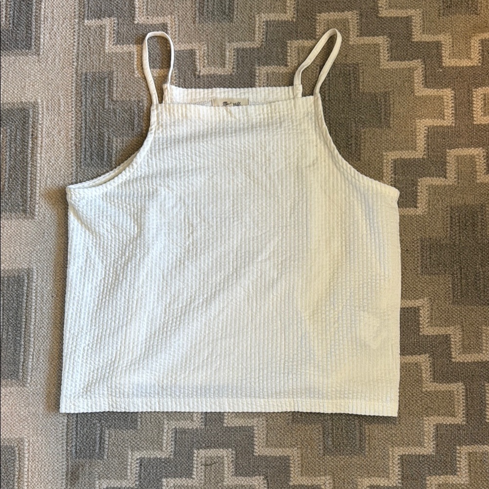Madewell Cream Ribbed Crop Camisole